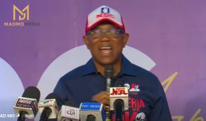 Peter Obi delivers a fiery speech at the NDC Dinner tonight